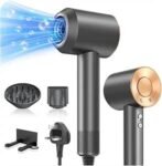 Ionic Hair Dryer 2400W High-Speed 110,000 RPM – Fast Drying Blow Dryer with 4 Heat & 3 Speed Settings, NTC Smart Temperature Control, Self-Cleaning Mode, 2 Nozzles for Travel, Home & Salon