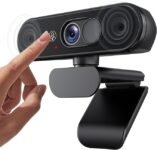 Webcam 1080P FHD with Mute & Privacy Cover – Dual Protection, Crystal Clear Mic, Natural Image, Extendable Tripod