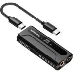 MECHEN AP10 USB C to AUX Headphone Amp DAC Dongle 3.5mm Jack Audio Portable Amplifier Dual Output DSD256 4.4mm Balanced High Resolution ES9028Q2M for iPhone 15/16/17 Pro Max Plus iPad Android Phone