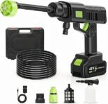 Cordless Pressure Washer, Portable Battery Power Washer, Electric Car Pressure Washer Handheld with 6-in-1 Nozzle,Small Power Car Cleaner for Floor Garden Fence Depot