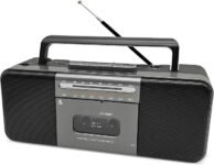 Cassette Player with Bluetooth & AM/FM/SW Radio, Portable Boombox Tape Recorder, 10W Dual Speakers, USB/TF Playback, Mains/Battery Powered, Supports Earphones