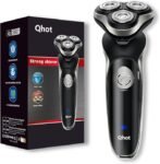 Electric Razor for Men, 3D Floating Rotary Shaver, Wet & Dry Rechargeable Electric Razor with Pop-Up Trimmer, 100 Mins Runtime, Non-Slip Handle(Black)