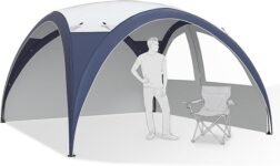 Aoxun Dome Shelter with Sides, Camping Gazebo for Outdoor Events Shelter, Portable Steel Pole Shelters, Tent with Travel Bag& 4 Stable Feet, Waterproof 4000mm, UPF50+