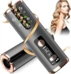 CFEN Cordless Hair Curler Automatic Curling Iron, Ceramic Rotating Curler with 6 Temperature & Timer Settings, 5000mAh Rechargeable Portable Hair Curler for Waves & Curls
