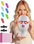 ONLUKY LED Light Therapy Face Mask – 7 Color Facial Skincare Device with Red Light Therapy, Anti-Aging, Acne Treatment, Cordless USB Rechargeable Home Spa Mask