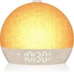 Wake Up Light Sunrise Alarm Clock with White Noise Machine, 30 Soothing Sounds, 12 Colors Night Light, Stepless Dimmer Digital Alarm Clock for Bedroom & Kids