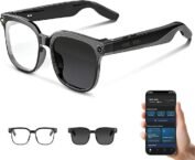 Smart Glasses with 4K HD Camera and Bluetooth, 800W Anti-Shake Camera Glasses BT Call with Video Recording Dual Mic, Simultaneous Interpretation for Vlogging, Travel & Meetings