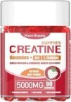 Creatine Monohydrate 5000mg Gummies – Sugar Free Muscle Support Supplement with Electrolytes & Vitamin D3 | Strawberry Flavour Chewable Creatine for Athletes & Fitness