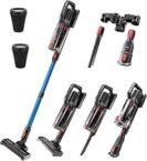 Cordless Stick Vacuum Cleaner – 70KPa Powerful Suction, 45-Min Runtime, Anti-Tangle Brush, Lightweight Rechargeable Vacuum for Carpets, Hard Floors & Pet Hair