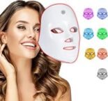 7 Colors LED Face Mask for Light Therapy, USB Rechargeable Cordless Facial Skincare Mask, Blue Red Photon Beauty Mask for Face Care at Home