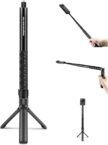 PULUZ 2-in-1 Selfie Stick Tripod for Insta360 X4/X3 & DJI Osmo Action, 110cm Extendable Selfie Stick with Bullet Time Rotating Handle & Desktop Tripod, Aluminum Alloy Camera Monopod