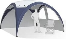 Aoxun Dome Shelter with Sides, Camping Gazebo for Outdoor Events Shelter, Portable Steel Pole Shelters, Tent with Travel Bag& 4 Stable Feet, Waterproof 4000mm, UPF50+, 3.5m x 3.5m, B