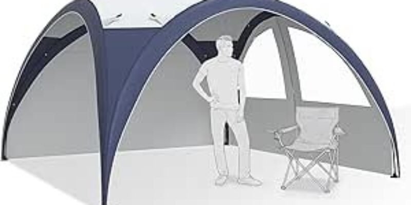 Aoxun Dome Shelter with Sides, Camping Gazebo for Outdoor Events Shelter, Portable Steel Pole Shelters, Tent with Travel Bag& 4 Stable Feet, Waterproof 4000mm, UPF50+, 3.5m x 3.5m, B